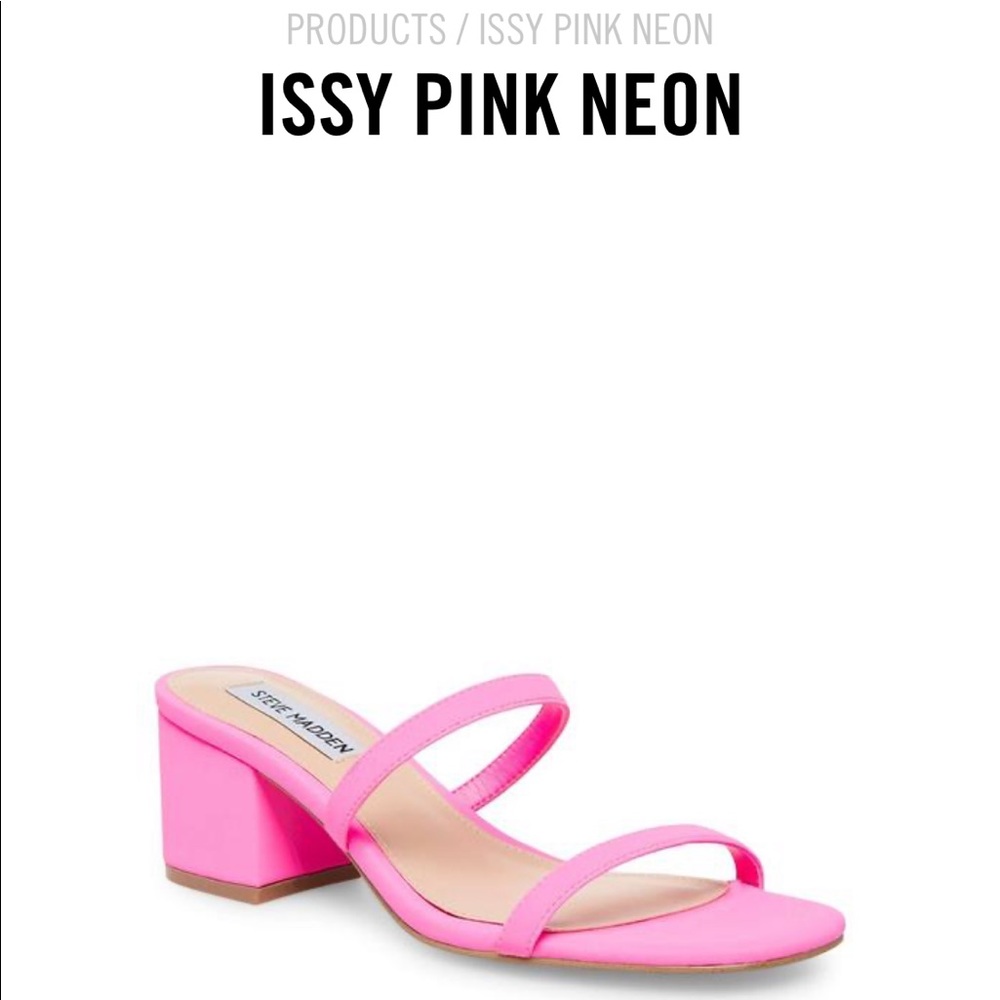 Steve Madden Issy Heeled Mule in Pink Neon